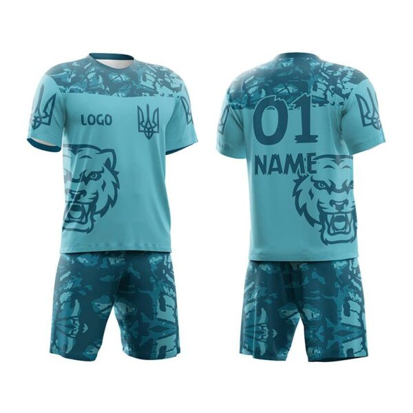 Футбольна форма чоловіча з іменем та логотипом команди з принтом «Патріотичний хижак. Patriotic Predator»