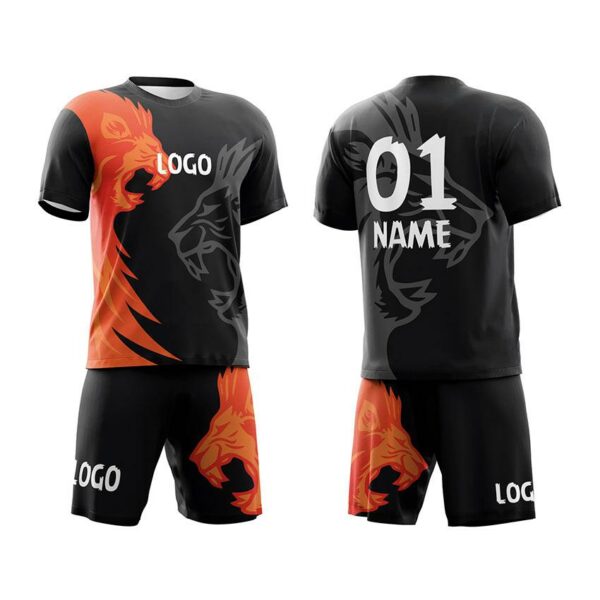 Футбольна форма чоловіча з іменем та логотипом команди з принтом «Вогняний лев. Fiery Lion»
