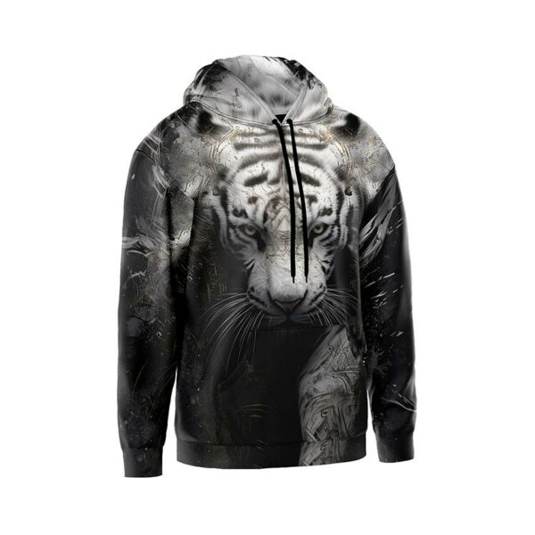 Худі чоловіче з принтом «Білий Тигр. Темне Фентезі. White Tiger. Dark Fantasy»