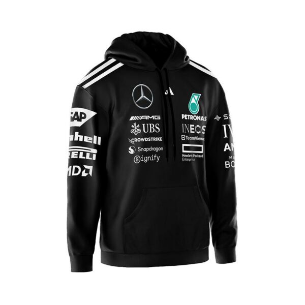 Худи мужское с принтом «Команда Мерседес. Формула-1. Mercedes Team. Formula-1»