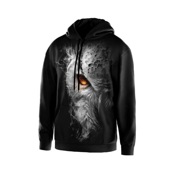 Худі чоловіче з принтом «Сова. Охоронець ночі. Owl. Guardian of the night»