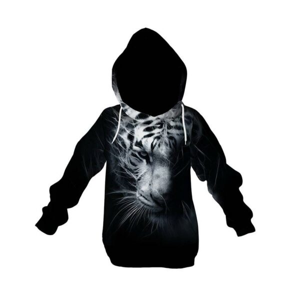 Худи детское с принтом «Белый тигр. Хищник. White tiger. Predator»