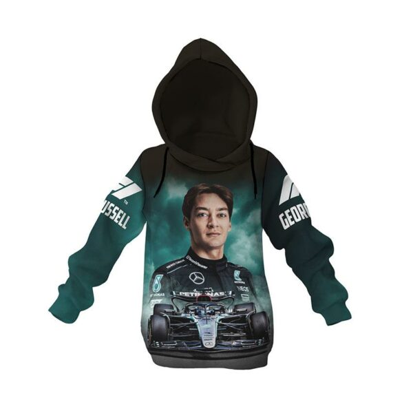Худі дитяче з принтом «Джордж Расселл. Зірка команди Мерседес. Формула-1. George Russell. Mercedes Team Star. Formula-1»