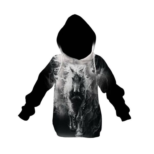 Худі дитяче з принтом «Могутній білий кінь. A mighty white horse»