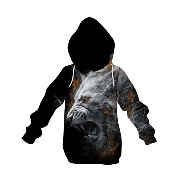 Худі дитяче з принтом «Могутній лев. Powerful lion»