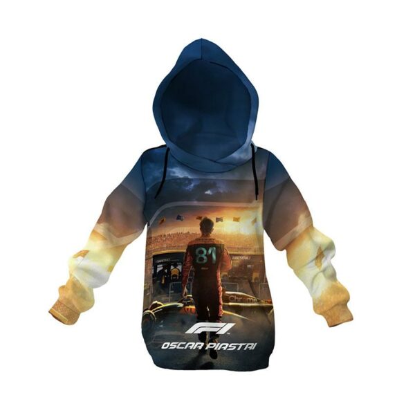 Худі дитяче з принтом «Оскар Піастрі. Шлях до перемоги. Формула-1. Oscar Piastri. The path to victory. Formula-1»
