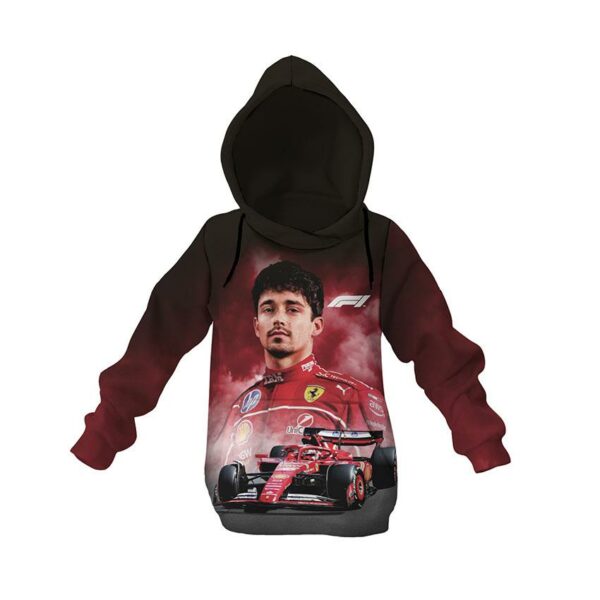 Худи детское с принтом «Шарль Леклер. Гоночный Драйв. Формула-1. Charles Leclerc. Racing Drive. Formula-1»