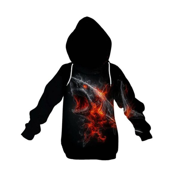 Худи детское с принтом «Огненная акула. Fire Shark»