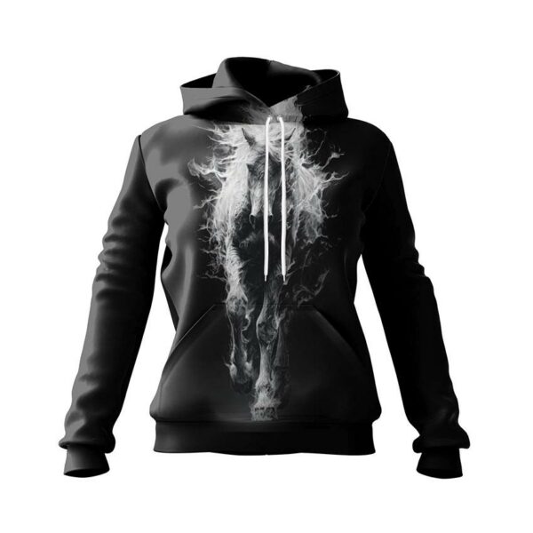 Худі жіноче з принтом «Могутній білий кінь. A mighty white horse»