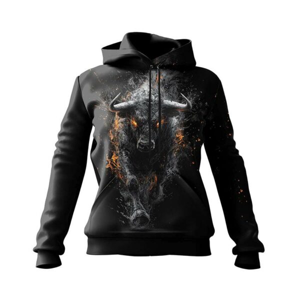 Худі жіноче з принтом «Розлючений бик. Angry bull»