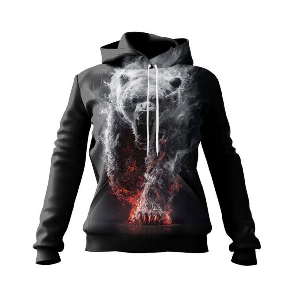 Худі жіноче з принтом «Вогненний ведмідь. Fire Bear»