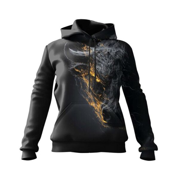 Худі жіноче з принтом «Вогняний бик. Fire Bull»