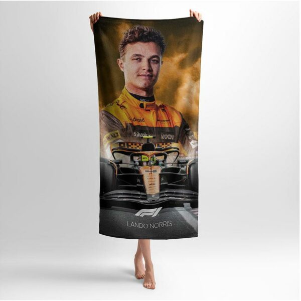 Полотенце с принтом «Ландо Норрис. Драйв. Формула-1. Lando Norris. Drive. Formula-1»