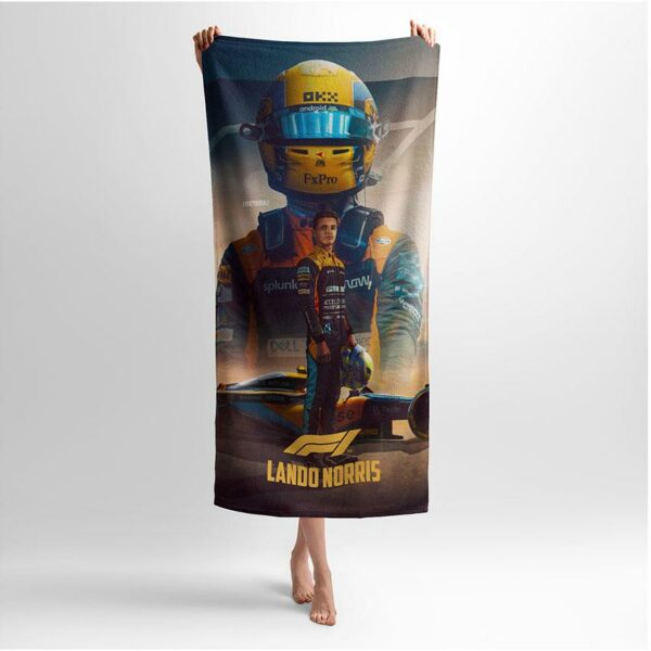 Полотенце с принтом «Ландо Норрис. Звезда Формулы-1. Lando Norris. Formula-1 Star»