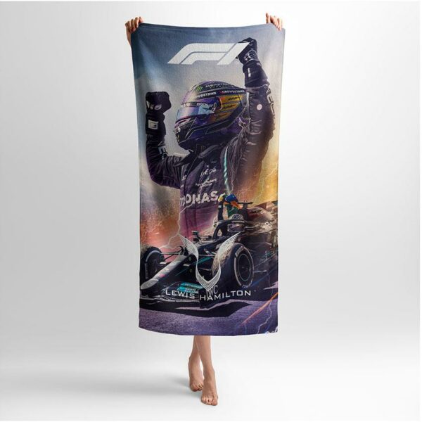 Полотенце с принтом «Льюис Хэмилтон. Легенда Формулы-1. Lewis Hamilton. Legend of Formula-1»