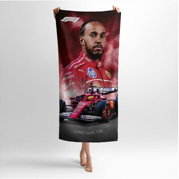 Полотенце с принтом «Льюис Хэмилтон. Скорость Формулы-1. Lewis Hamilton. Speed Formula-1»
