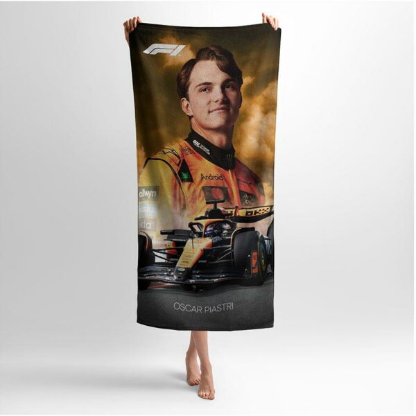 Полотенце с принтом «Оскар Пиастри. Новая Звезда. Формула-1. Oscar Piastri. New Star. Formula-1»