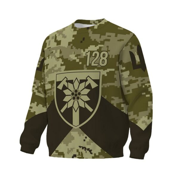 Світшот унісекс з принтом «128-ма окрема гірсько-штурмова бригада. Камуфляж. Camouflage»