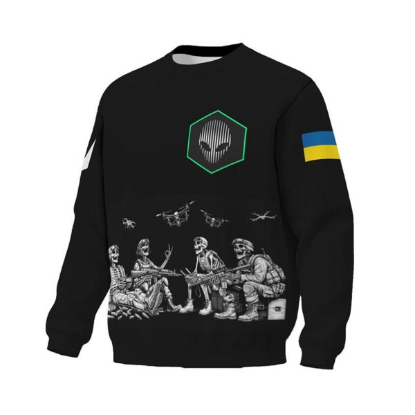 Світшот унісекс з принтом «412-та окрема бригада безпілотних систем «NEMESIS». Безсмертні дрони. Immortal Drones»