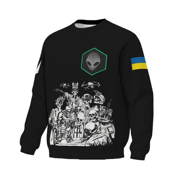 Світшот унісекс з принтом «412-та окрема бригада безпілотних систем «NEMESIS». Команда безсмертних. Undead Squad»