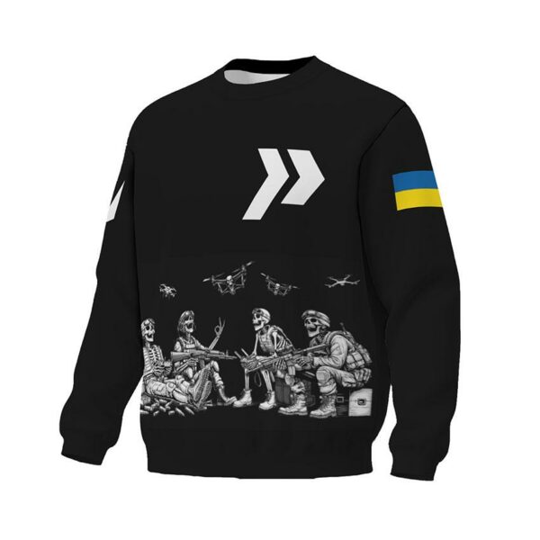 Світшот унісекс з принтом «413-й окремий батальйон безпілотних систем «Рейд». Безсмертні дрони. Immortal Drones»