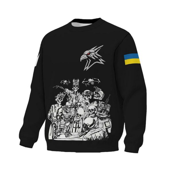 Світшот унісекс з принтом «424-й окремий батальйон безпілотних систем «SVAROG». Команда безсмертних. Undead Squad»