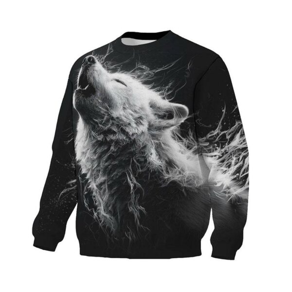 Світшот унісекс з принтом «Альфа Білий Вовк. Alpha White Wolf»