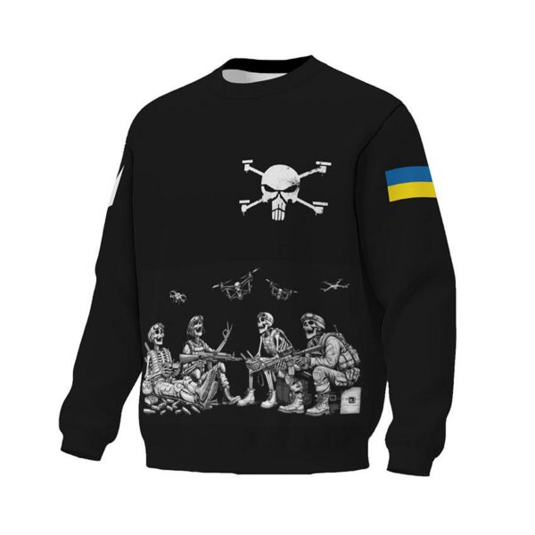 Світшот унісекс з принтом «Батальйон «Flying Skull». Безсмертні дрони. Immortal Drones»