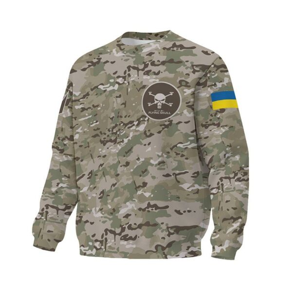 Світшот унісекс з принтом «Батальйон «Flying Skull». Незламний знак. Unbreakable Symbol»