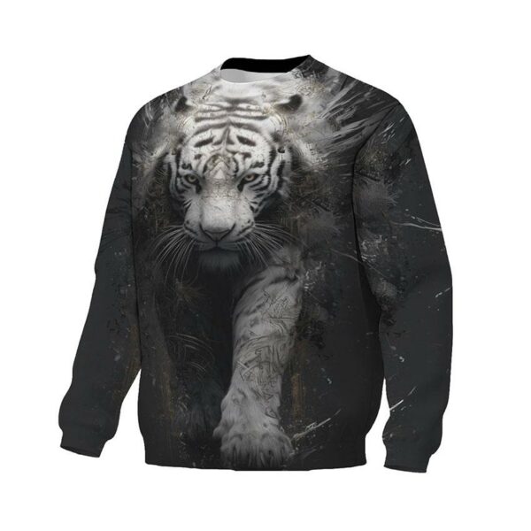 Світшот унісекс з принтом «Білий Тигр. Темне Фентезі. White Tiger. Dark Fantasy»