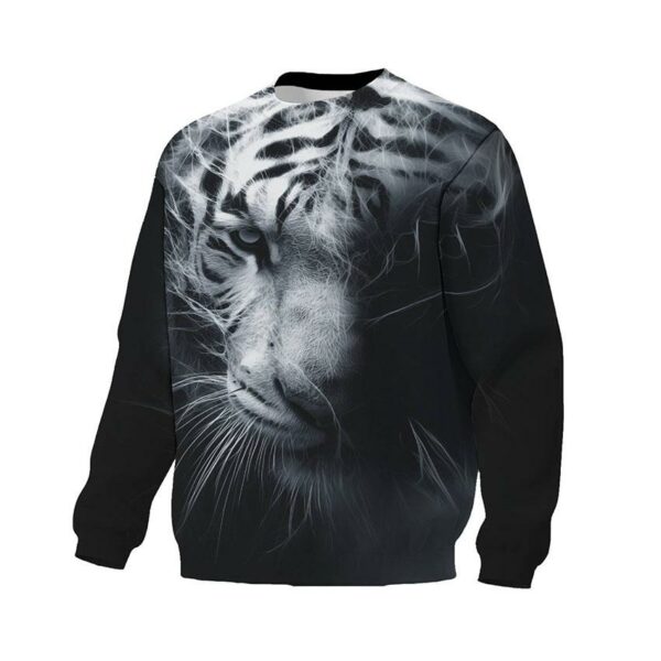 Світшот унісекс з принтом «Білий тигр. Хижак. White tiger. Predator»