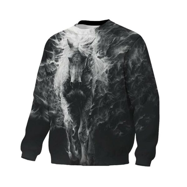 Світшот унісекс з принтом «Могутній білий кінь. A mighty white horse»