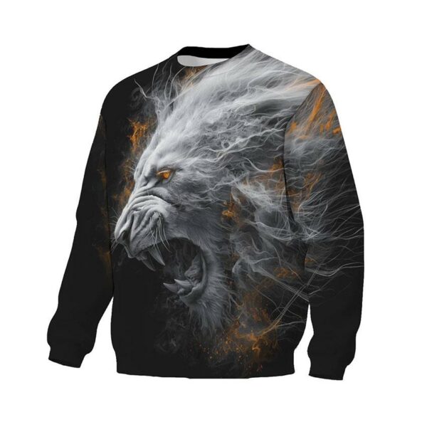 Світшот унісекс з принтом «Могутній лев. Powerful lion»