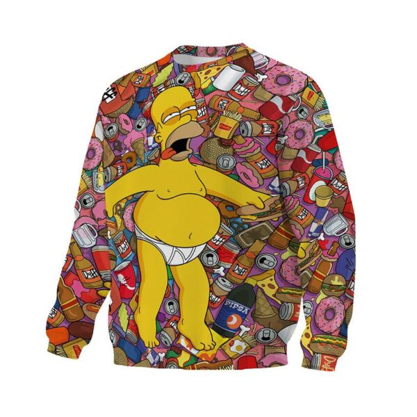 Свитшот унисекс с принтом «Симпсоны. Гомер с пончиками. The Simpsons. Homer with donuts»