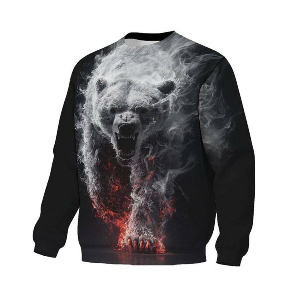 Світшот унісекс з принтом «Вогненний ведмідь. Fire Bear»