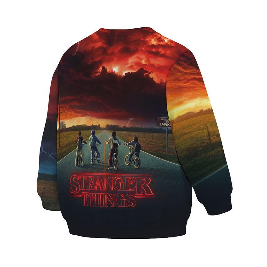 Свитшот детский с принтом «Очень странные дела. Сильная команда. Stranger Things. Strong team»