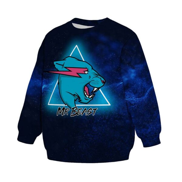 Свитшот детский с принтом «Космический Мистер Бист. Cosmic MrBeast»