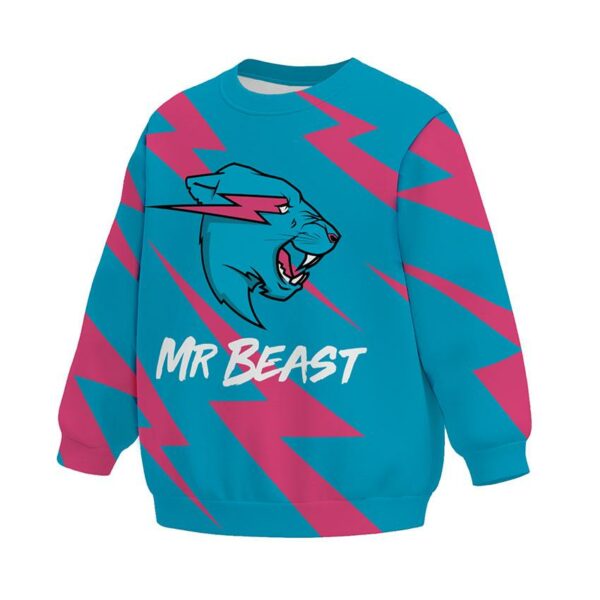 Свитшот детский с принтом «Мистер Бист. Гром. Mr.Beast. Thunder»
