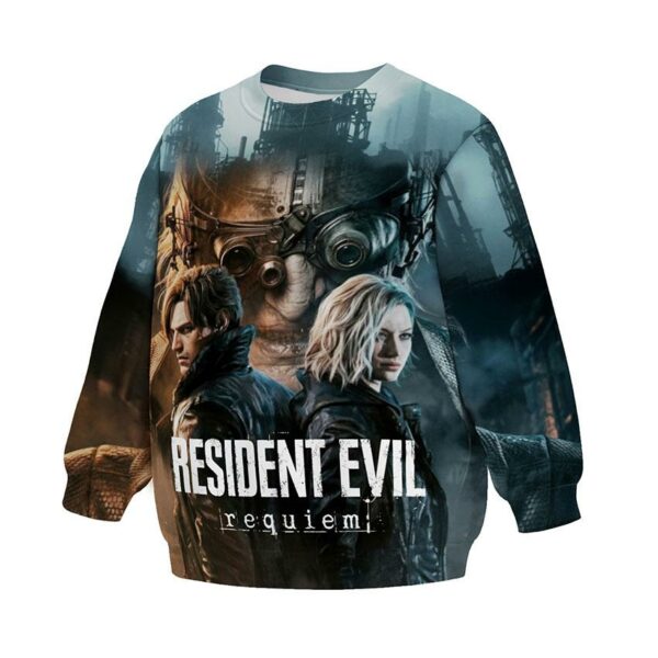 Свитшот детский с принтом «Обитель зла. Реквием. Город ужаса. Resident Evil. Requiem. City of Horror»