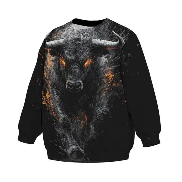 Свитшот детский с принтом «Разъяренный бык. Angry bull»