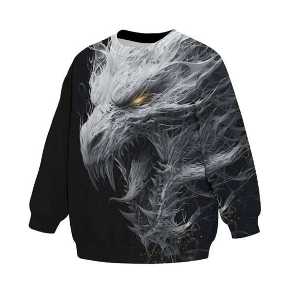 Свитшот детский с принтом «Древний Белый Дракон. Ancient White Dragon»