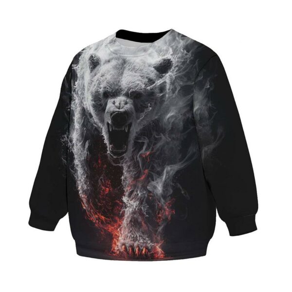 Свитшот детский с принтом «Огненный медведь. Fire Bear»