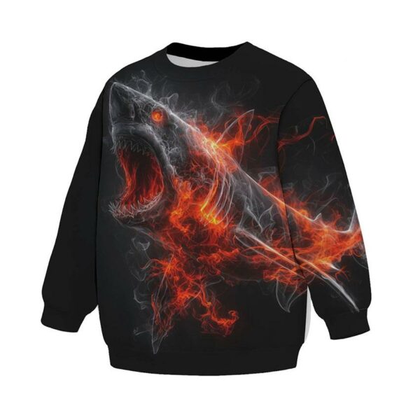 Свитшот детский с принтом «Огненная акула. Fire Shark»