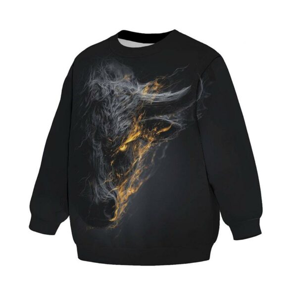 Свитшот детский с принтом «Огненный бык. Fire Bull»