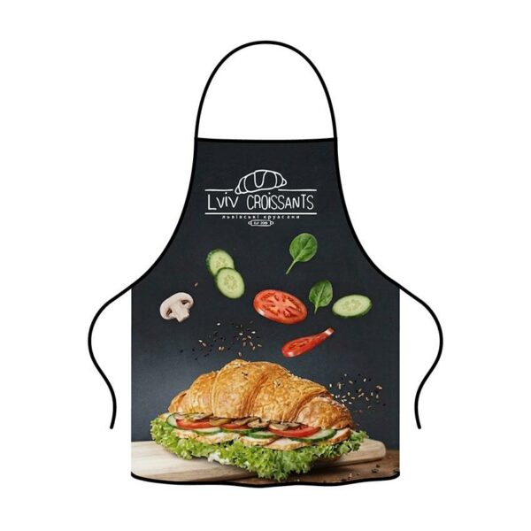 Фартух з принтом «Львівські круасани. Кулінарний шедевр. Lviv Croissants. Culinary masterpiece»