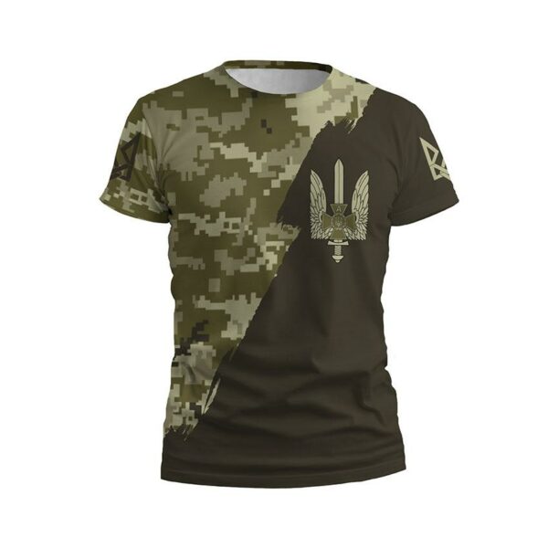 Футболка мужская спортивная с принтом «Альфа. Спецподразделение СБУ. Камуфляж. Camouflage»