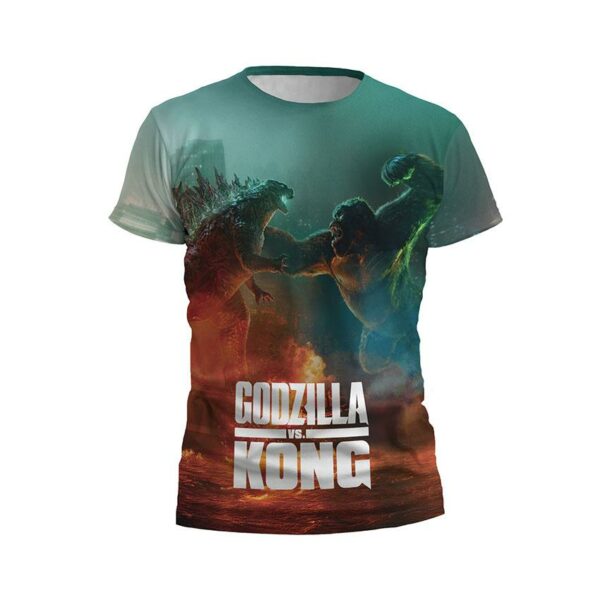 Футболка мужская спортивная с принтом «Годзилла и Конг. Битва Титанов. Godzilla x Kong. Clash of the Titans»