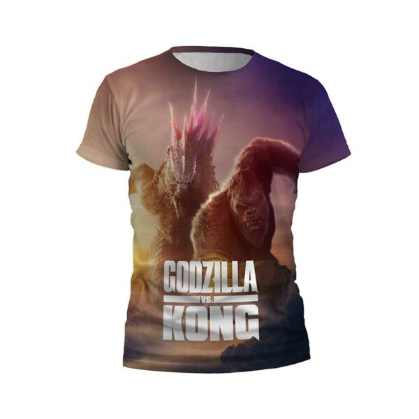Футболка мужская спортивная с принтом «Годзилла и Конг. Противостояние монстров. Godzilla x Kong. Monster Standoff»