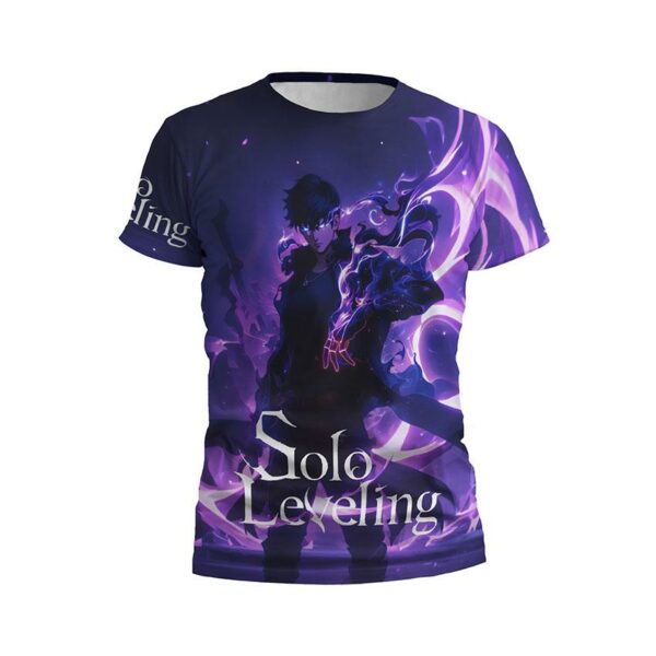 Футболка мужская спортивная с принтом «Только я возьму новый уровень. Сила теней. Solo Leveling. Shadow Power»
