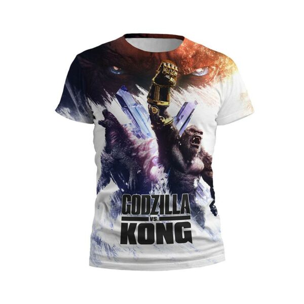 Футболка дитяча спортивна з принтом «Ґодзілла та Конґ. Епічна дуель. Godzilla x Kong. Epic duel»